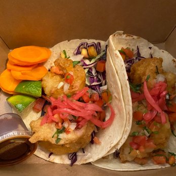 Blackbird Kitchen - Shrimp tacos to go (with no aioli) - New American Near Me - Columbus, Ohio