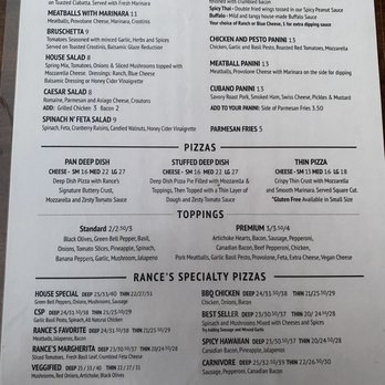 Rance's Chicago Pizza - Menu - Pizza Near Me - Long Beach, California