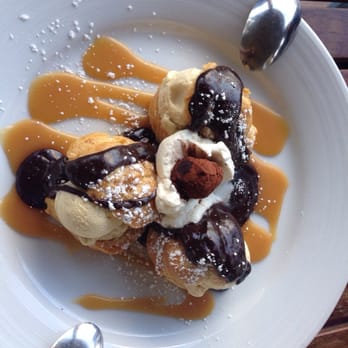Pinstripes - Homemade chocolate profiteroles...with a truffle in the middle! - Bowling Near Me - Oak Brook, Illinois