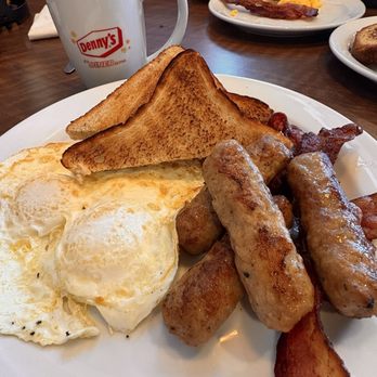 Denny's Restaurant Newcastle - Original grand slam. 2 eggs, 2 bacon, 2 sausages, 2 toasts and a coffee. - Breakfast & Brunch Near Me - Edmonton, Alberta Denny's Restaurant Newcastle - Original grand slam. 2 eggs, 2 bacon, 2 sausages, 2 toasts and a coffee. - Breakfast & Brunch Near Me - Edmonton, Alberta