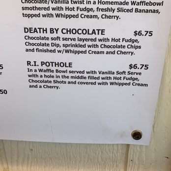 Next to Nowhere Creamery - a menu for a dessert - Ice Cream & Frozen Yogurt Near Me - Exeter, Rhode Island Next to Nowhere Creamery - a menu for a dessert - Ice Cream & Frozen Yogurt Near Me - Exeter, Rhode Island