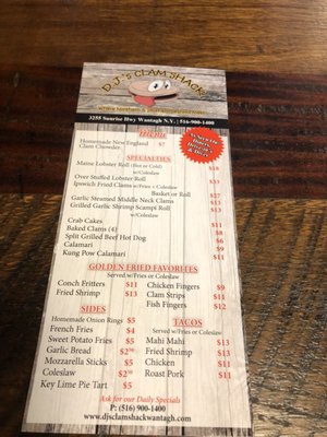Menu photo 5 DJ’s Clam Shack Wantagh, NY