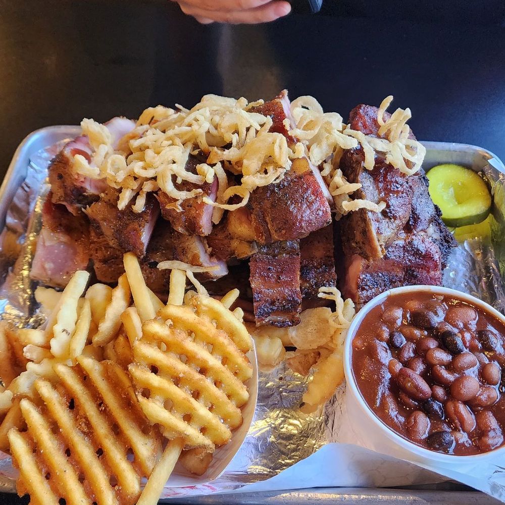 Bell's BBQ - Full rack of ribs , fries & chill beans - Barbeque Near Me - Henderson, Nevada