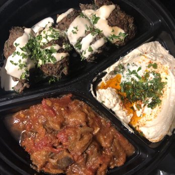 Oren's Hummus - Beef and lamb skewer with hummus and chunky eggplant - Mediterranean Near Me - San Francisco, California Oren's Hummus - Beef and lamb skewer with hummus and chunky eggplant - Mediterranean Near Me - San Francisco, California