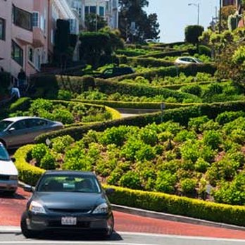 Lombard Street - view from bottom of street - Landmarks & Historical Buildings Near Me - San Francisco, California