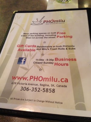 Menu photo 2 Milu's Fresh Rolls & Subs Regina, SK