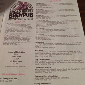 Broad Ripple Brewpub - In house brewed beers - Vegetarian Near Me - Indianapolis, Indiana