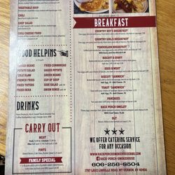 Back Porch Smokehouse - Updated menus attached here