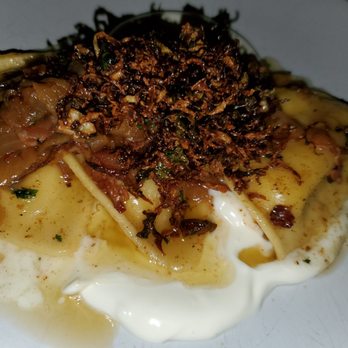Graze - Homemade perogies with crispy brussel sprouts - New American Near Me - Mount Pleasant, South Carolina Graze - Homemade perogies with crispy brussel sprouts - New American Near Me - Mount Pleasant, South Carolina