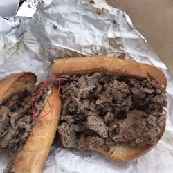 Crow Point Pizzeria - Barley any cheese on my steak AND cheese sub.