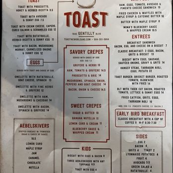 Toast - Menu - Breakfast & Brunch Near Me - New Orleans, Louisiana Toast - Menu - Breakfast & Brunch Near Me - New Orleans, Louisiana