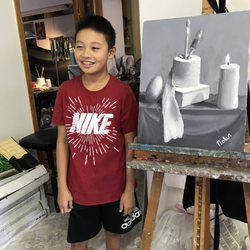 Studio Atelier - Mission accomplished! at Studio Atelie,r painting from life by a young student.