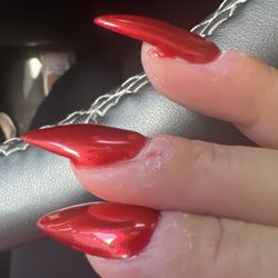 Lavender Nails & Spa - How any salon/nail tech could look at these and say "that's a great job!" Is beyond me. Absolutely horrible job!