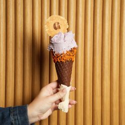 Gelatissimo - Ube chocolate cone