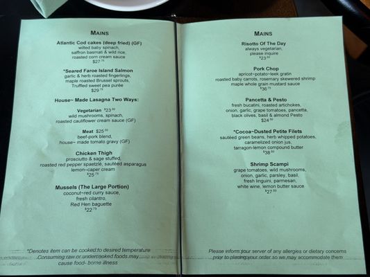 Menu photo 2 Elixir Restaurant White River Junction, VT