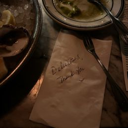It was delicious! A little note to show a appreciation