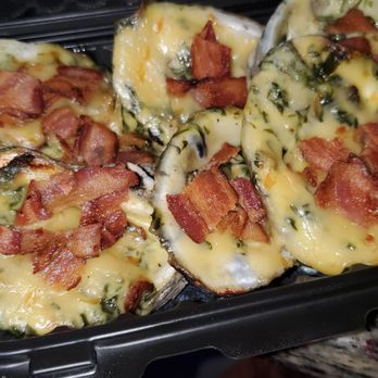 West Creole Kitchen - Oyster Royal with bacon. - Food Trucks Near Me West Creole Kitchen - Oyster Royal with bacon. - Food Trucks Near Me