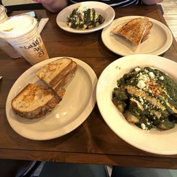 Dulce de leche iced coffee w/cold foam, pesto eggs & a side of sour dough toast Dulce de leche iced coffee w/cold foam, pesto eggs & a side of sour dough toast