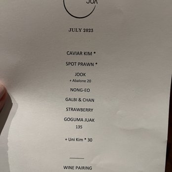 JUA - Menu - Korean Near Me - New York, New York