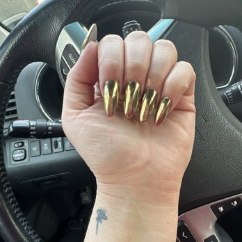 Premier Nail Bar - They're even shinier in person! So gold and pretty! - Nail Salons Near Me - East Wenatchee, Washington Premier Nail Bar - They're even shinier in person! So gold and pretty! - Nail Salons Near Me - East Wenatchee, Washington