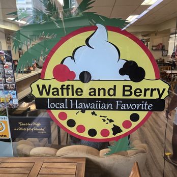 Waffle and Berry - Waffle and Berry Window sign - Waffles Near Me - Honolulu, Hawaii