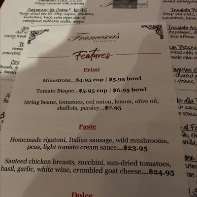 Menu photo 2 Francesca's Tavola Arlington Heights, IL Menu photo 2 Francesca's Tavola Arlington Heights, IL
