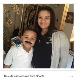 Ms Janka's Tutoring - The big sister brought her brother for tutoring and both picked a mustache from Ms Janka's Treasure Box!