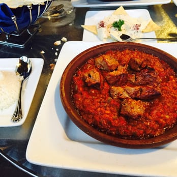 Cafe Istanbul - Spicy Kebab with white rice. Definitely need water very close by to handle the spice! - Turkish Near Me - Plano, Texas