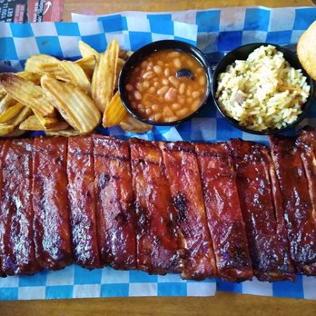 Famous Dave's Bar-B-Que - Ribs potato salad beans and fries - Barbeque Near Me - Reno, Nevada
