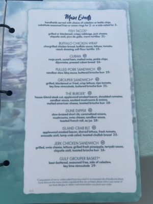 Menu photo 1 Sandbar Clearwater Beach, FL