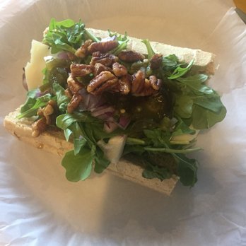 Smiling Moose - A build your own mini on wheat baguette with roast beef, onions, avocado, arugula, pecans, lemon pesto mayo and red onion marmalade. - Breakfast & Brunch Near Me - Grand Forks, North Dakota