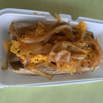 Earle's On Crenshaw - Vegan Dog (wheat, $7.49 + vegan cheese $2.99) - Hot Dogs Near Me - Los Angeles, California