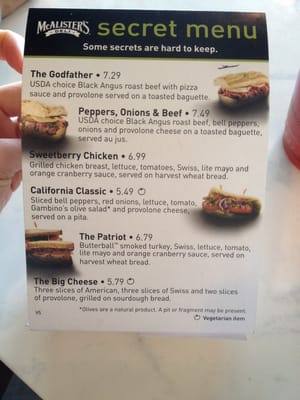 Menu photo 2 McAlister's Deli Georgetown, TX