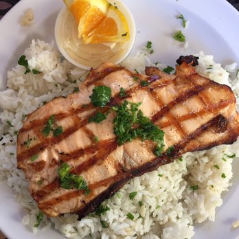 Dr Grubb's - Atlantic salmon over rice pilaf - American Near Me - Claremont, California Dr Grubb's - Atlantic salmon over rice pilaf - American Near Me - Claremont, California