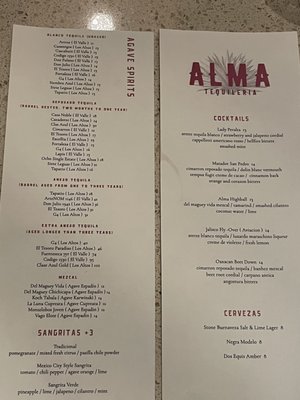 Menu photo 4 Alma Tequileria San Jose, CA