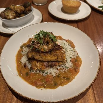 The Ranch - Blackened Fish and Shrimp On Jambalaya - Steakhouses Near Me - Irving, Texas The Ranch - Blackened Fish and Shrimp On Jambalaya - Steakhouses Near Me - Irving, Texas