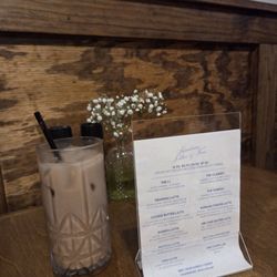 Iced chai latte, beverage menu