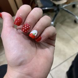 Nail Spa and Wax - My apple orchard  nails !! Love them! Thanks to Justin !