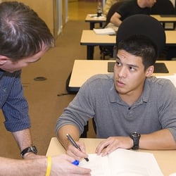 Veritas Prep - A student gets personalized help in a recent San Francisco GMAT prep class