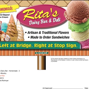 Rita's Dairy Bar - a sign with ice cream - Ice Cream & Frozen Yogurt Near Me - Grand Rapids, Ohio Rita's Dairy Bar - a sign with ice cream - Ice Cream & Frozen Yogurt Near Me - Grand Rapids, Ohio