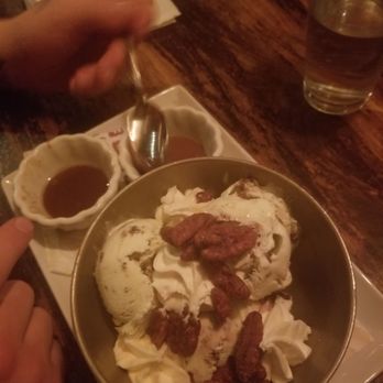 Cafe Fiore - Sundae with caramel sauce and pecans. (We substituted the gelato for ice cream!) - Italian Near Me - Ventura, California Cafe Fiore - Sundae with caramel sauce and pecans. (We substituted the gelato for ice cream!) - Italian Near Me - Ventura, California