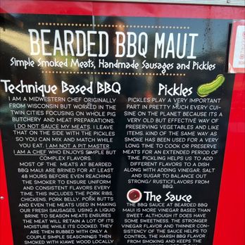 Bearded BBQ Maui - History of this operation - Food Trucks Near Me - Kahului, Hawaii
