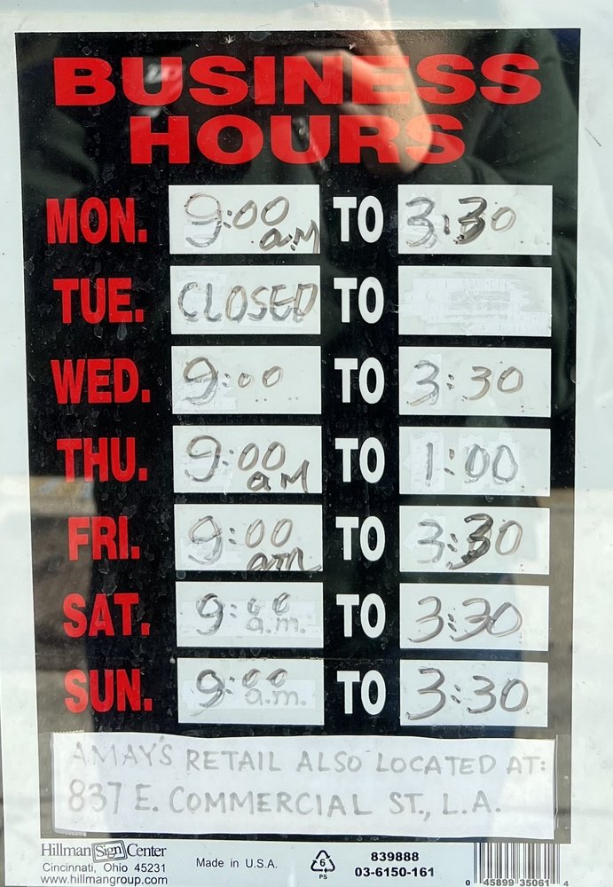 AMAY’S BAKERY & NOODLE CO Updated September 2024 11 Photos 618 New High St, Los Angeles