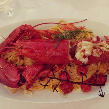 Paros Estiatorio - Lobster pasta is literally a whole lobster (with crackers) on top of cheesy pasta - Greek Near Me - Overland Park, Kansas