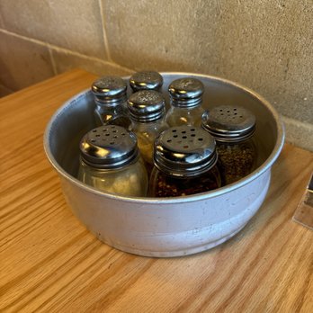 Bronx House Pizza - Condiment caddy is a dough bowl - Pizza Near Me - Lake Mary, Florida Bronx House Pizza - Condiment caddy is a dough bowl - Pizza Near Me - Lake Mary, Florida
