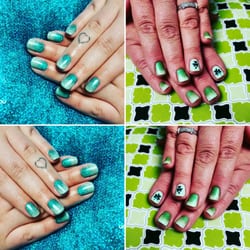 Oh my nails - Salon Lofts - My glittering blue nails and Mom's lucky to have nails like these!