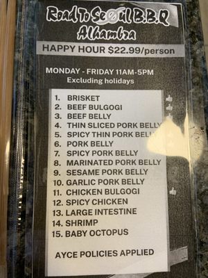 Menu photo 8 Road to Seoul BBQ Alhambra, CA Menu photo 8 Road to Seoul BBQ Alhambra, CA
