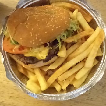 Jimbo's Hamburger Palace - a hamburger and french fries - Burgers Near Me - New York, New York