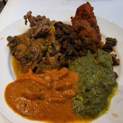 Butter chicken and paneer curry