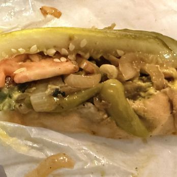 Paradise Pup - Char Jumbo Dog-Everything, grilled onions - Fast Food Near Me - Des Plaines, Illinois
